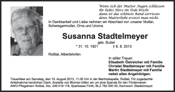 Anzeige von Susanne Stadtelmeyer von MGO