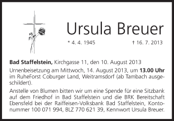 Anzeige von Ursula Breuer von MGO