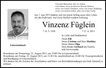 Anzeige von Vinzenz Füglein von MGO