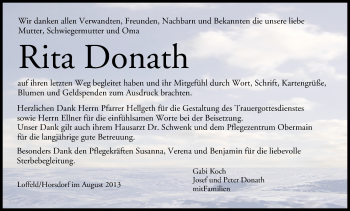Anzeige von Rita Donath von MGO