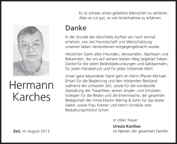 Anzeige von Hermann Karches von MGO