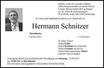 Anzeige von Hermann Schnitzer von MGO