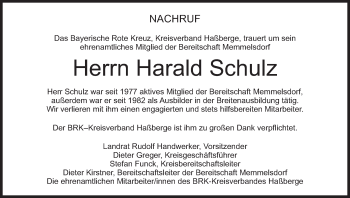 Anzeige von Harald Schulz von MGO