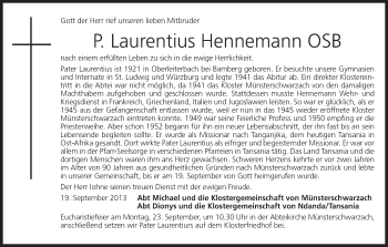 Anzeige von Laurentius Hennemann von MGO