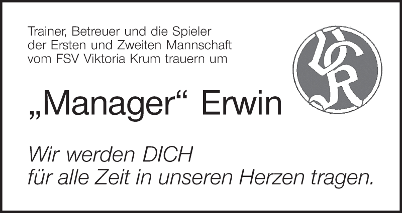  Traueranzeige für Erwin Krumholz vom 28.09.2013 aus MGO