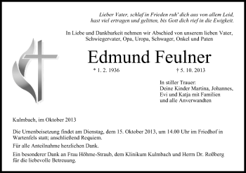 Anzeige von Edmund Feulner von MGO