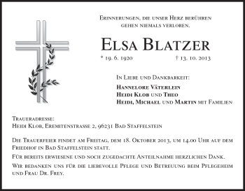 Anzeige von Elsa Blatzer von MGO