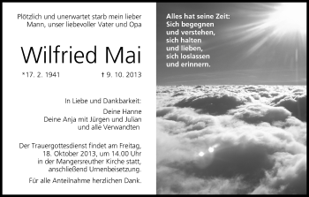 Anzeige von Wilfried Mai von MGO