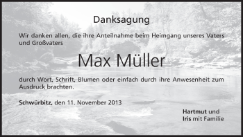 Anzeige von Max Müller von MGO