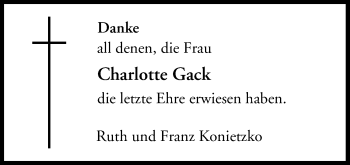 Anzeige von Charlotte Gack von MGO