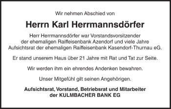 Anzeige von Karl Herrmannsdörfer von MGO