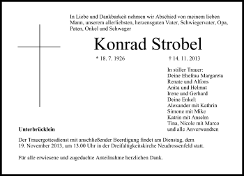 Anzeige von Konrad Strobel von MGO