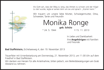 Anzeige von Monika Ronge von MGO