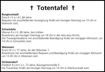 Anzeige von Totentafel vom 26.11.2013 von MGO