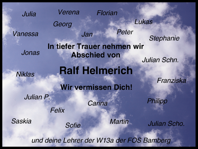  Traueranzeige für Ralf Helmerich vom 30.11.2013 aus MGO