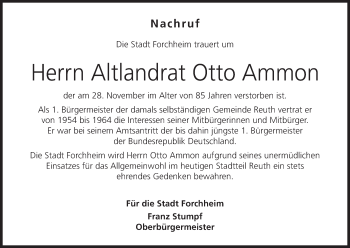 Anzeige von Otto Ammon von MGO