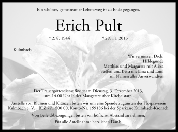 Anzeige von Erich Pult von MGO