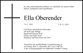 Anzeige von Ella Oberender von MGO