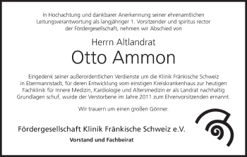 Anzeige von Otto Ammon von MGO