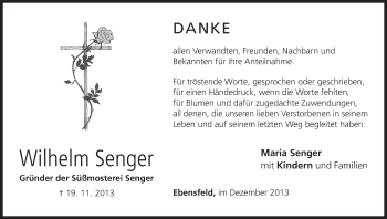 Anzeige von Wilhelm Senger von MGO