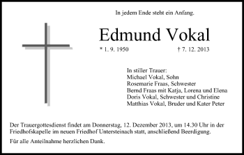 Anzeige von Edmund Vokal von MGO