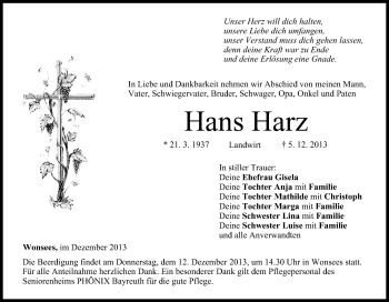 Anzeige von Hans Harz von MGO