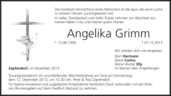 Anzeige von Angelika Grimm von MGO