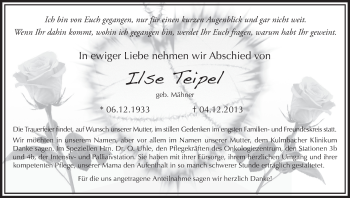 Anzeige von Ilse Teipel von MGO