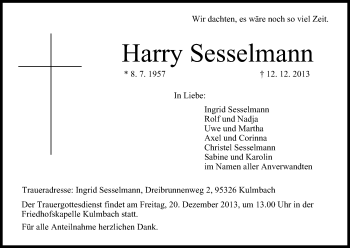 Anzeige von Harry Sesselmann von MGO