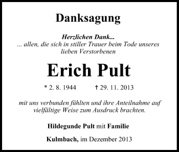 Anzeige von Erich Pult von MGO