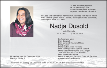 Anzeige von Nadja Dusold von MGO