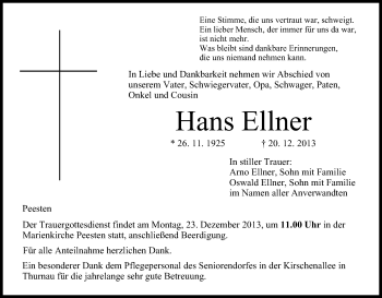 Anzeige von Hans Ellner von MGO