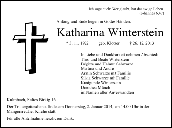 Anzeige von Katharina Winterstein von MGO