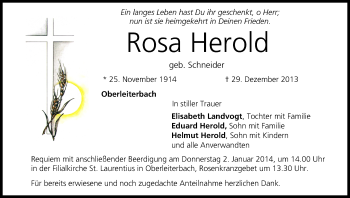 Anzeige von Rosa Herold von MGO
