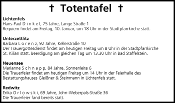 Anzeige von Totentafel 20140103 von MGO