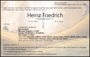 Anzeige von Heinz Friedrich von MGO