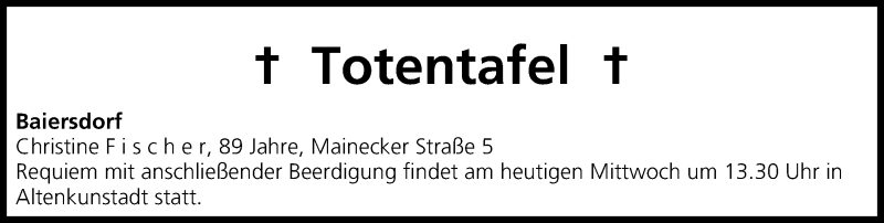 Traueranzeige für Totentafel vom 15.01.2014 vom 15.01.2014 aus MGO