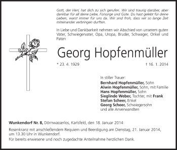 Anzeige von Georg Hopfenmüller von MGO