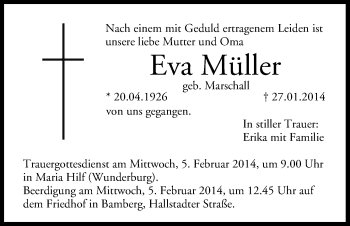 Anzeige von Eva Müller von MGO