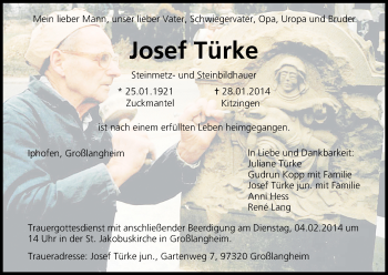 Anzeige von Josef Türke von MGO