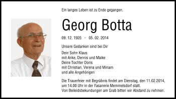 Anzeige von Georg Botta von MGO