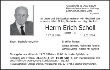 Anzeige von Erich Scholl von MGO