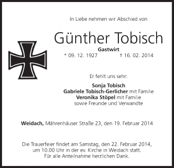 Anzeige von Günther Tobisch von MGO