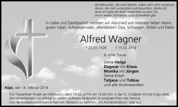 Anzeige von Alfred Wagner von MGO