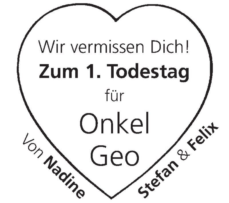  Traueranzeige für Onkel Geo  vom 24.02.2014 aus MGO