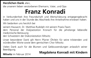 Anzeige von Franz Konradi von MGO