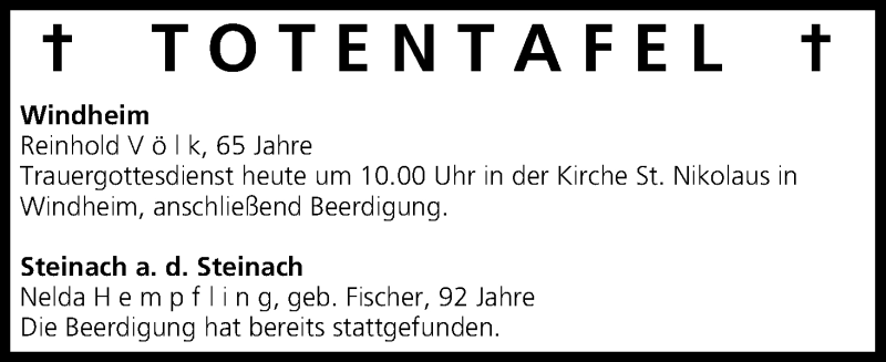  Traueranzeige für Totentafel vom 22.03.2014 vom 22.03.2014 aus MGO