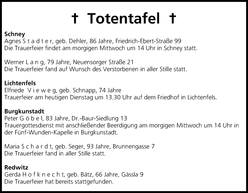  Traueranzeige für Totentafel vom 25.03.2014 vom 25.03.2014 aus MGO