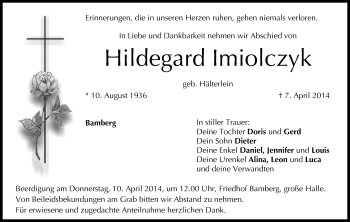 Anzeige von Hildegard Imiolczyk von MGO