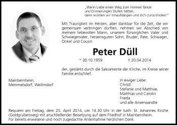 Anzeige von Peter Düll von MGO